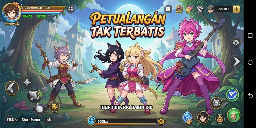Tangkapan layar gameplay 33L menampilkan karakter Anime yang menarik dan aksi seru.