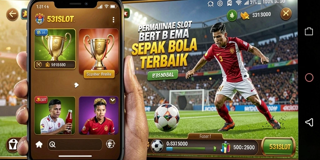 Screenshot utama 531SLOT menampilkan gameplay seru bertema sepak bola.