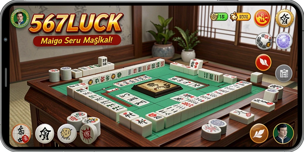 Tampilan screenshot menampilkan gameplay Mahjong yang memikat.