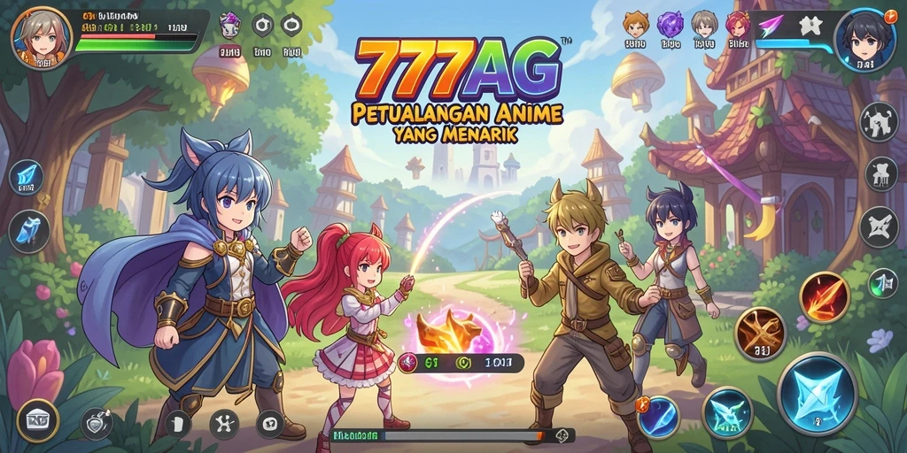 Screenshot 777AG menampilkan karakter Anime dalam pertarungan epik.