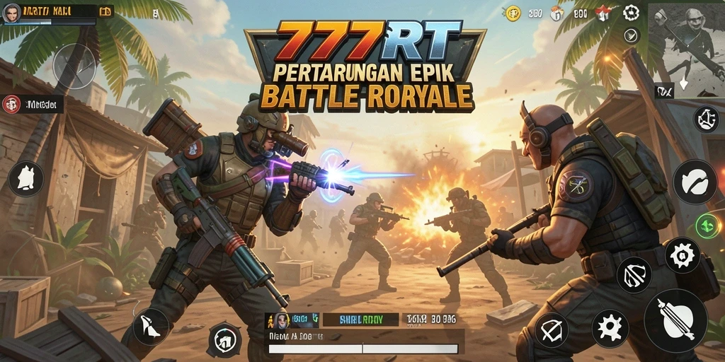 Screenshot gameplay <strong>777RT</strong> menampilkan pertempuran intens di medan perang.