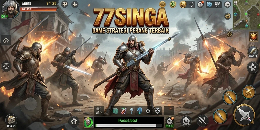 Screenshot gameplay <strong>77SINGA</strong> menunjukkan momen pertempuran yang intens.