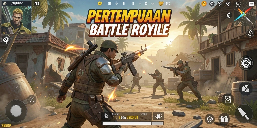 Gameplay mendebarkan di dalam 789RP Battle Royale.
