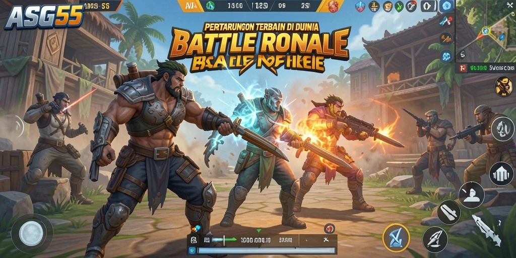 Gameplay ASG55 yang intens dan mendebarkan di dunia Battle Royale.