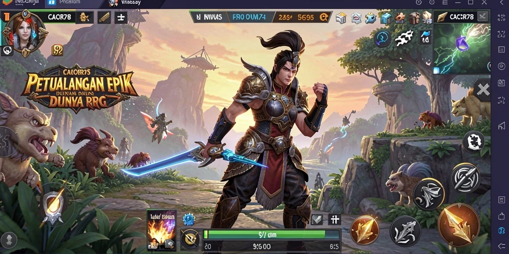 Tampilan aksi mendebarkan dalam game RPG CACOR78.