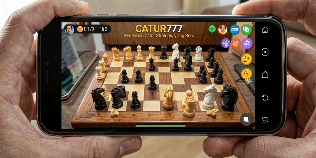 Tampilan gameplay strategi catur yang menegangkan di CATUR777.