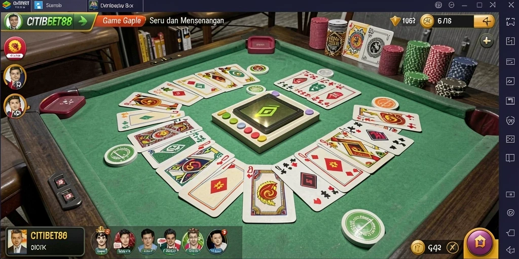 Tampilan gameplay seru CITIBET88 dalam suasana Gaple.