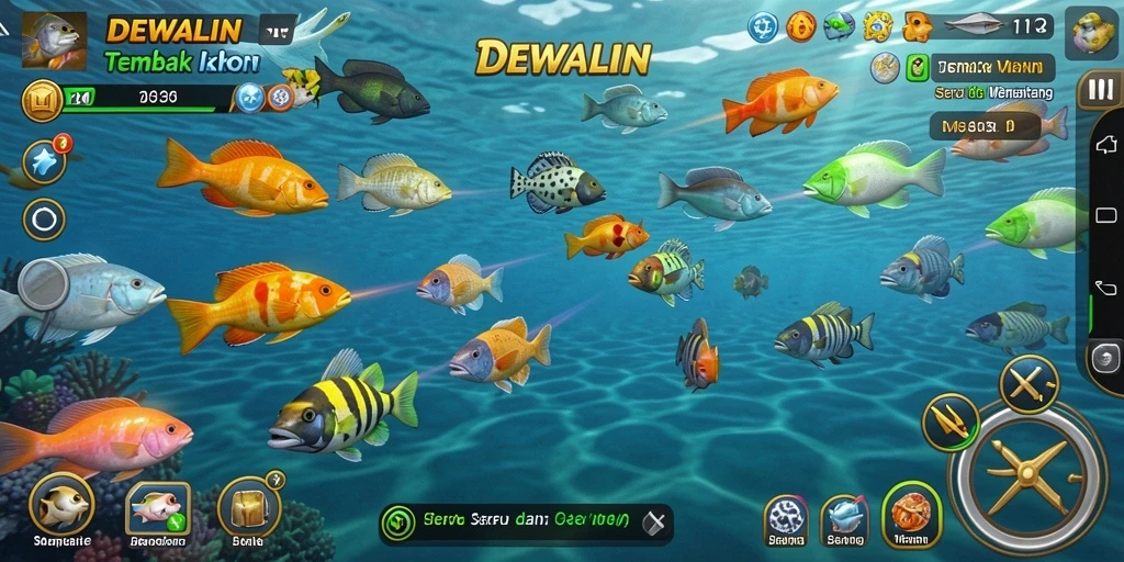 Gameplay seru Tembak Ikan di DEWALIN dengan grafis menakjubkan.