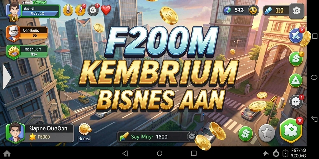 Tangkapan layar gameplay F200M menampilkan pengelolaan bisnis Tycoon yang mendebarkan.