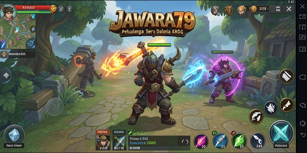 Tampilan seru dari pertempuran dalam game ARPG JAWARA79.