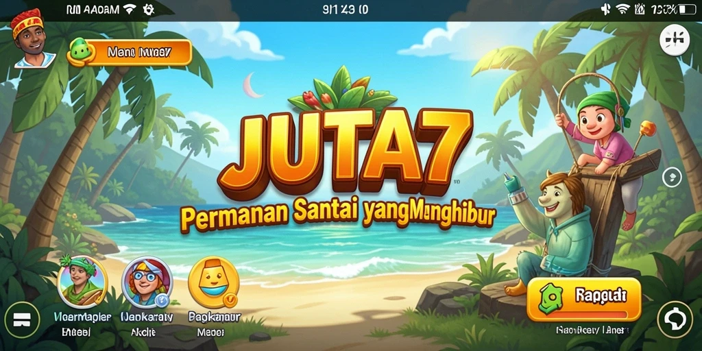 Screenshot utama JUTA7 menampilkan gameplay santai yang seru dan interaktif.
