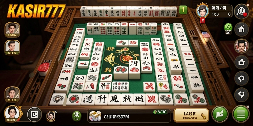 Screenshot KASIR777 menampilkan gameplay Mahjong yang seru.