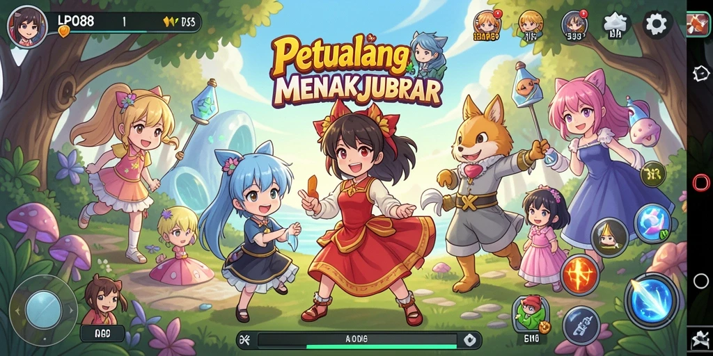 Tampilan gameplay LPO88 yang penuh warna dan dinamis.