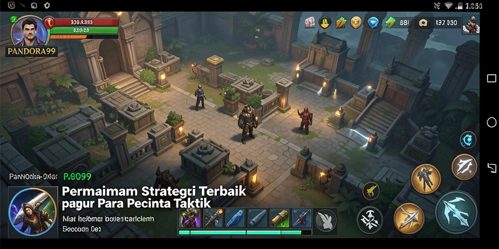 Tampilan layar dari gameplay strategi PANDORA99 yang menegangkan.