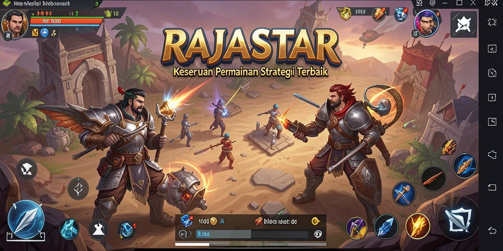 Screenshot menunjukkan aksi pertempuran dalam game SLG.