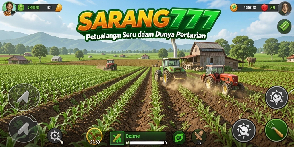 Tampilan gameplay SARANG777 dengan aktivitas pertanian yang seru.