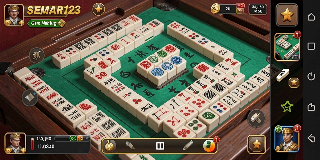 Screenshot gameplay Mahjong yang seru dan menantang.
