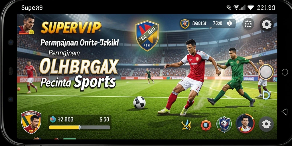 Tampilan gameplay menarik dalam SUPERVIP yang menggambarkan aksi olahraga.