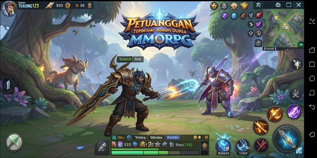 Screenshot gameplay yang menampilkan pertarungan epik di dunia TERONG123.
