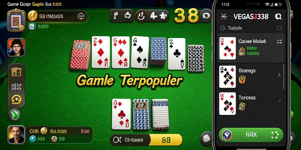 Tampilan gameplay menarik dalam aplikasi VEGAS338 saat bermain Gaple.